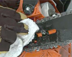 Use a degreaser on chainsaw